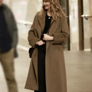 Is This Thing On Laura Dern Brown Coat Front