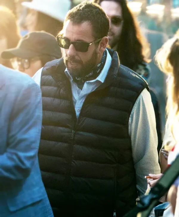 Jay Kelly Adam Sandler Puffer Vest Side