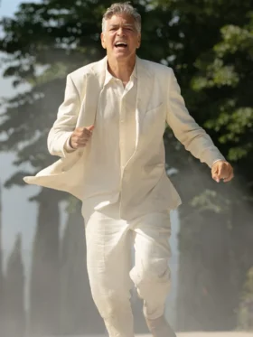 Jay Kelly George Clooney White Suit Side
