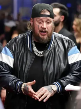 Jelly Roll 14th Annual Honors Leather Bomber Jacket Front
