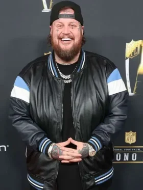 Jelly Roll 14th Annual Honors Black Leather Bomber Jacket