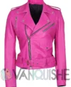 Jessica Alba Inspired Women’s Slim Fit Biker Jacket front shoot