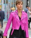 Jessica Alba Inspired Women’s Slim Fit Biker Jacket left