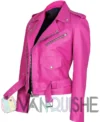 Jessica Alba Inspired Women’s Slim Fit Biker Jacket leftt