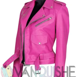 Jessica Alba Inspired Women’s Slim Fit Biker Jacket leftt