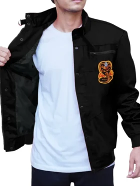 Karate Kid Cobra Kai Black Cotton Jacket Back