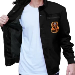 Karate Kid Cobra Kai Black Cotton Jacket Back