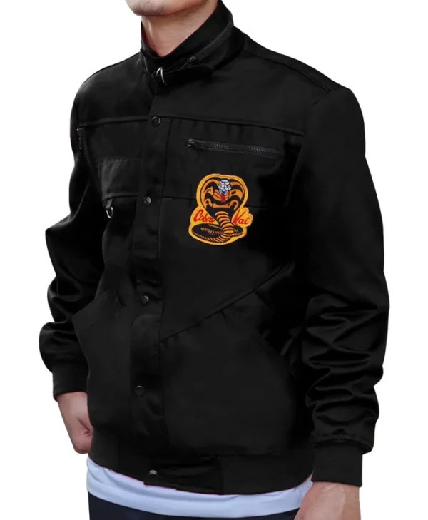 Karate Kid Cobra Kai Black Cotton Jacket Front