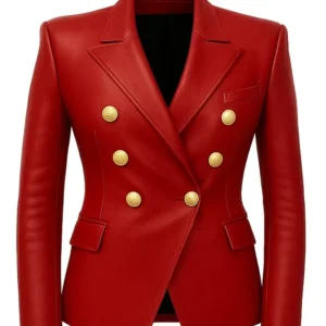 Kim Kardashian Red Leather Blazer