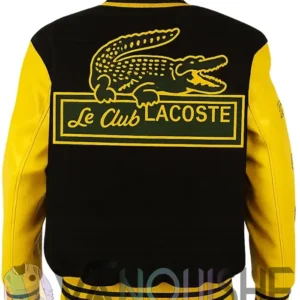 Lacoste Two-Tone Black And Yellow Varsity Jacket back