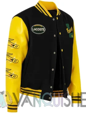 Lacoste Two-Tone Black And Yellow Varsity Jacket right