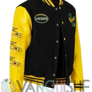 Lacoste Two-Tone Black And Yellow Varsity Jacket right