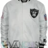 Las Vegas Raiders White Bomber Jacket front