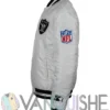 Las Vegas Raiders White Bomber Jacket left