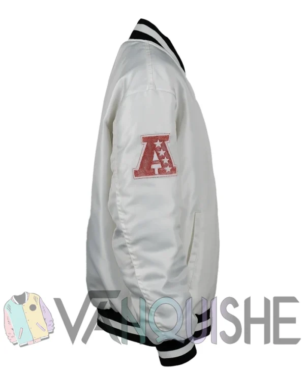Las Vegas Raiders White Bomber Jacket right