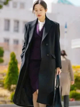 Law and the City S01 Moon Ga-young Black Wool Coat