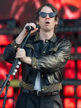 Lollapalooza Mark Foster Black Leather Jacket Side