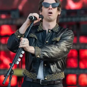 Lollapalooza Mark Foster Black Leather Jacket Side
