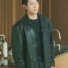 Love Next Door Jung Hae-in Black Leather Jacket Front