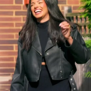 Love is Blind UK S02 Katisha Atkinson Black Leather Jacket Front