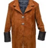 Malcolm Reynolds Brown Suede Leather Firefly Trench Coat Side