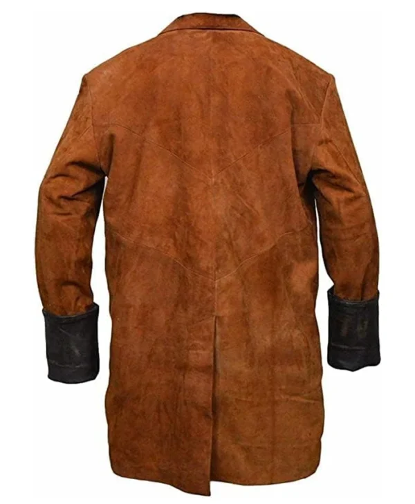 Malcolm Reynolds Brown Suede Leather Firefly Trench Coat