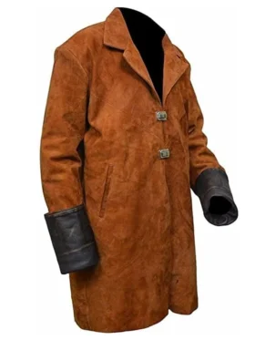 Malcolm Reynolds Brown Suede Leather Firefly Trench Coat Back