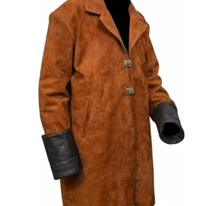 Malcolm Reynolds Brown Suede Leather Firefly Trench Coat Back