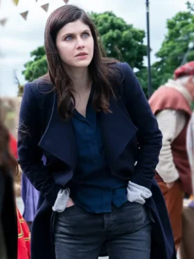 Mayfair Witches S02 Alexandra Daddario Blue Coat Back