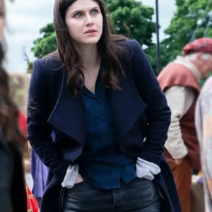Mayfair Witches S02 Alexandra Daddario Blue Coat Back