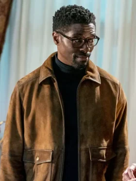 Mayfair Witches S02 Tongayi Chirisa Brown Suede Jacket Side