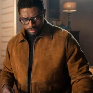 Mayfair Witches S02 Tongayi Chirisa Brown Suede Jacket Front