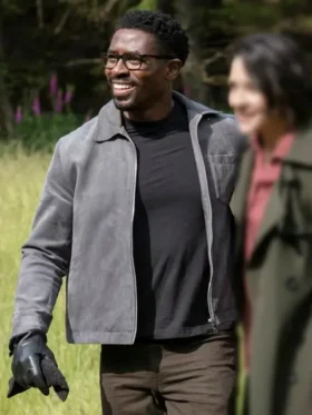 Mayfair Witches S02 Tongayi Chirisa Grey Suede Jacket Side