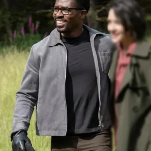 Mayfair Witches S02 Tongayi Chirisa Grey Suede Jacket Side