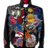 Mega Patchwork Wool Leather Black Jacket