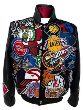 Mega Patchwork Wool Leather Black Jacket