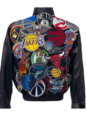 Mega Patchwork Wool Leather Black Jacket For Sale