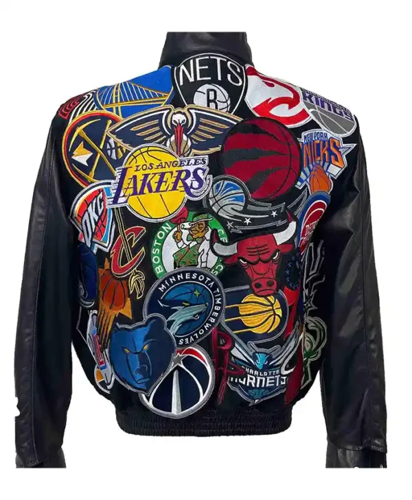 Mega Patchwork Wool Leather Black Jacket For Sale