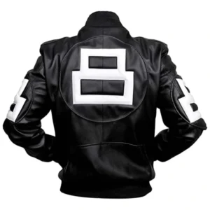Men’s 8 Ball Bomber Black Leather Bomber Jacket