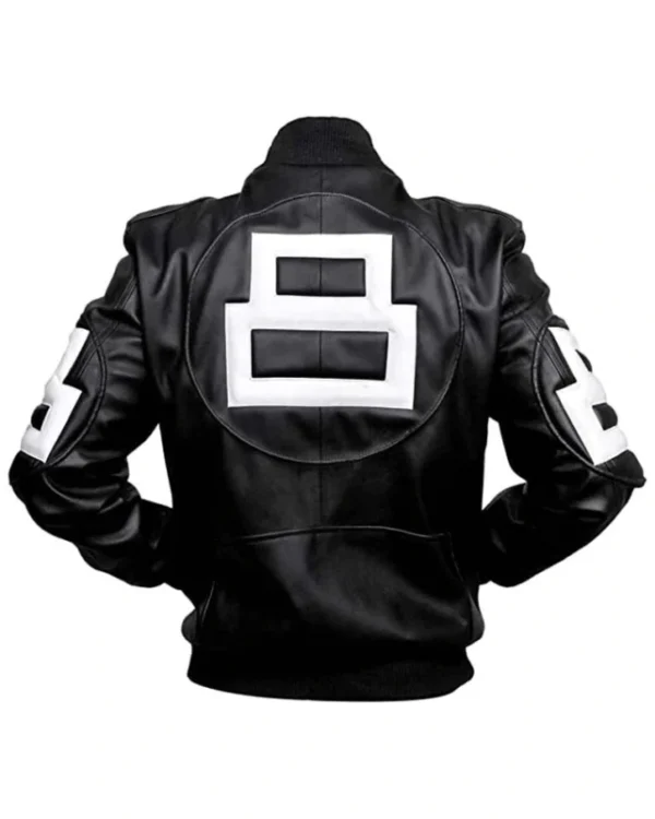 Men’s 8 Ball Bomber Black Leather Bomber Jacket