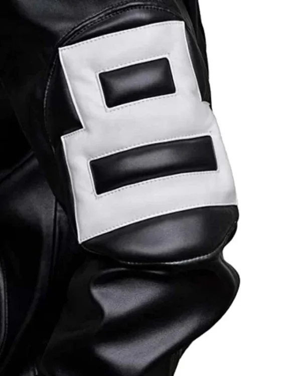 Men’s 8 Ball Bomber Black Leather Bomber Jacket For Sale
