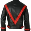 Michael Jackson Red Stripe Black Leather Jacket