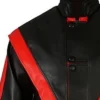 Michael Jackson Red Stripe Black Leather Jacket Back