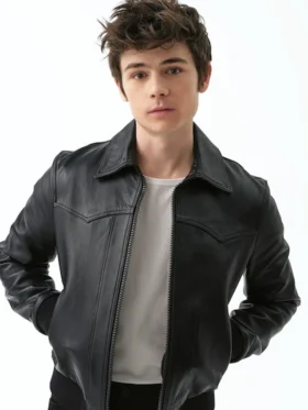 My Life With The Walter Boys Ashby Gentry Leather Jacket Side