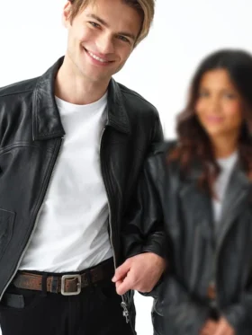 My Life With The Walter Boys Noah LaLonde Leather Jacket Side