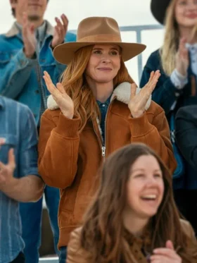 My Life With The Walter Boys Sarah Rafferty Suede Jacket Front