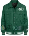New York Jets Silver Tab Green Varsity Jacket front