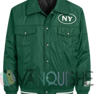 New York Jets Silver Tab Green Varsity Jacket front