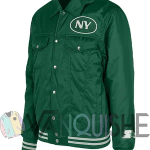 New York Jets Silver Tab Green Varsity Jacket left