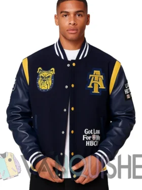 North Carolina A And T Motto 3.0 Aggie Blue Varsity Jacket front